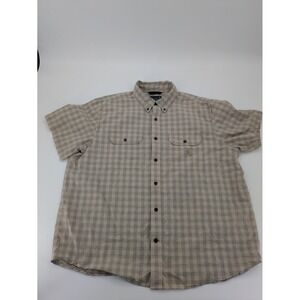 Carhartt Shirt Mens 2XL Brown Loose Fit‎ Midweight Short Sleeve Button Down
